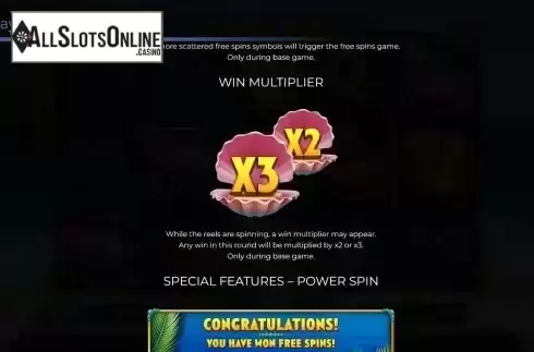 Win multiplier screen