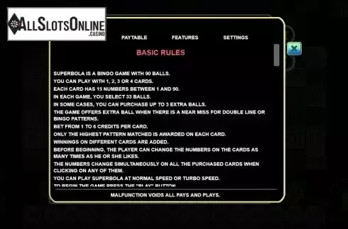 Paytable