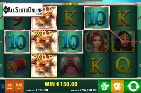 Win Screen. The Mighty King from Bally Wulff