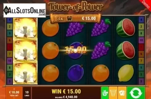 Win Screen 1. Tower of Power from Gamomat