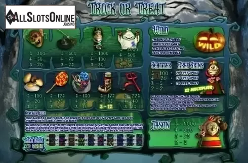 Paytable . Trick or Treat (Saucify, Genii) from Saucify