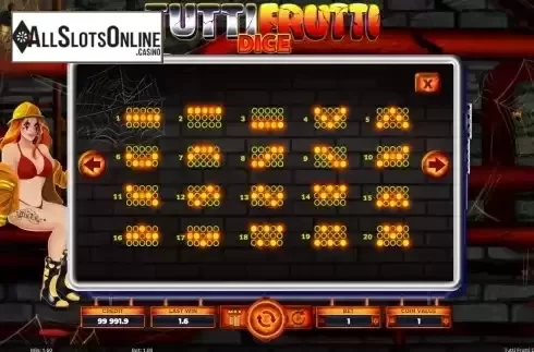Pay Lines screen