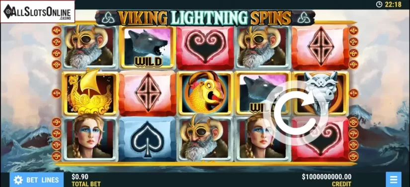 Reel Screen. Viking Lightning Spins from Slot Factory