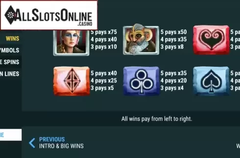Paytable 2. Viking Lightning Spins from Slot Factory