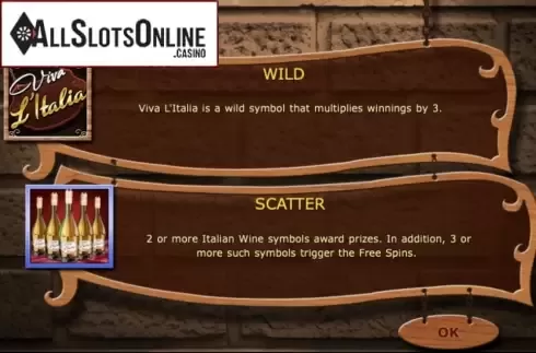 Wild and Scatter symbols. Viva L'Italia from 888 Gaming
