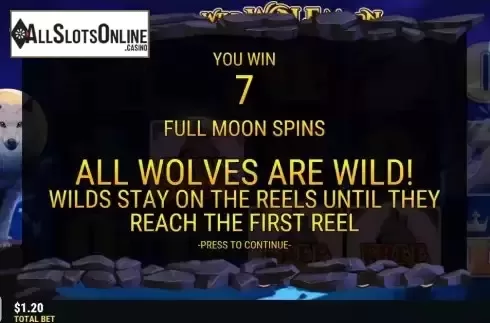 Free Spins Win Screen
