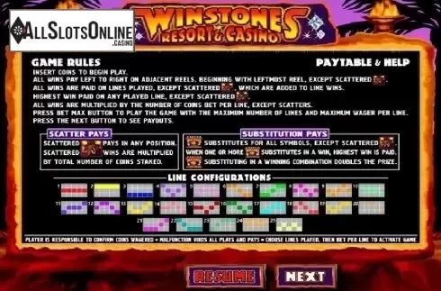 Paytable 1. Winstones from Roxor Gaming