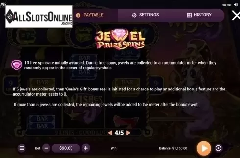 Paytable 4. Wishes from Revolver Gaming