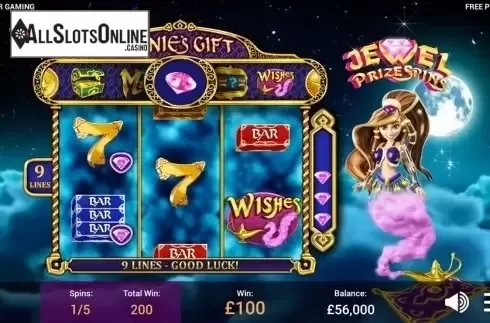 Jewel prize game screen. Wishes from Revolver Gaming