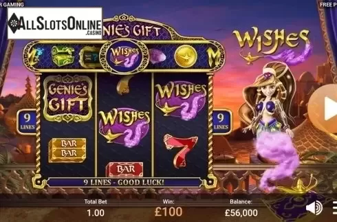 Reels screen. Wishes from Revolver Gaming