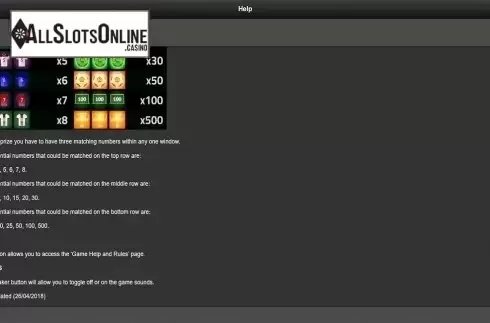 Paytable 3. World Cup 3x3 from 1X2gaming