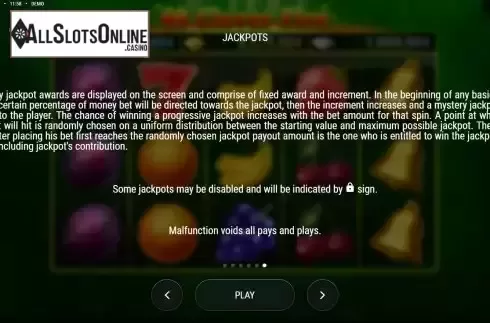 Jackpot screen