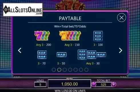 Paytable 2. 777 (Dragoon Soft) from Dragoon Soft