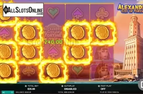 Win Screen 1. Alexandria City Of Fortune from Leander Games