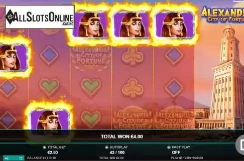 Win Screen 4. Alexandria City Of Fortune from Leander Games