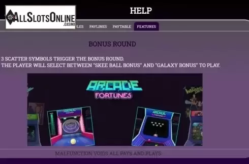 Feature screen 2. Arcade Fortunes from Arrows Edge