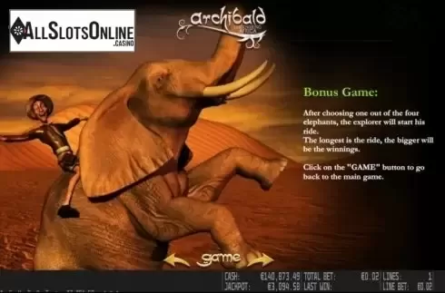 Paytable 3. Archibald Discovering Africa HD from World Match