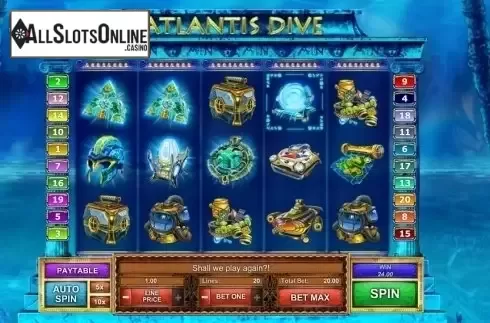 Game Workflow screen. Atlantis Dive from GamesOS
