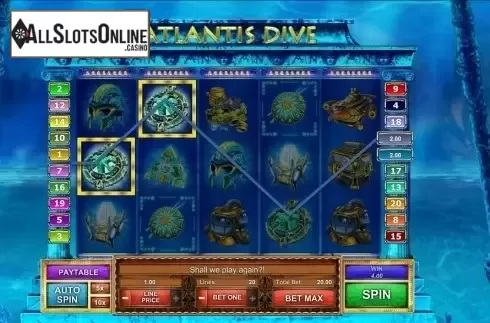 Win Screen . Atlantis Dive from GamesOS