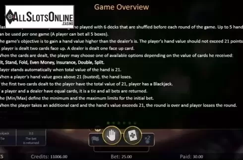 Info. Blackjack Low (Playson) from Playson