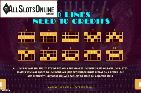 Paytable 2. Burlesque 2 from PlayStar