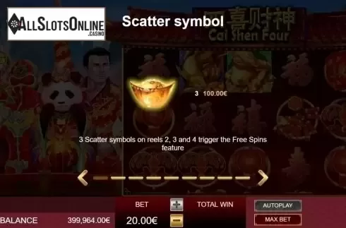 Scatter Symbol. Cai Shen Four from Gamatron