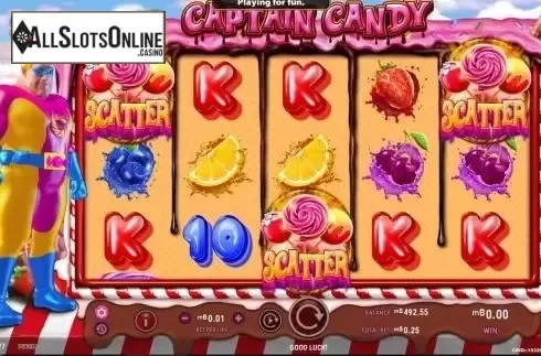 Scatter win screen. Captain Candy from GameArt