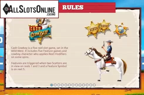Paytable 1. Cash Cowboys from The Games Company