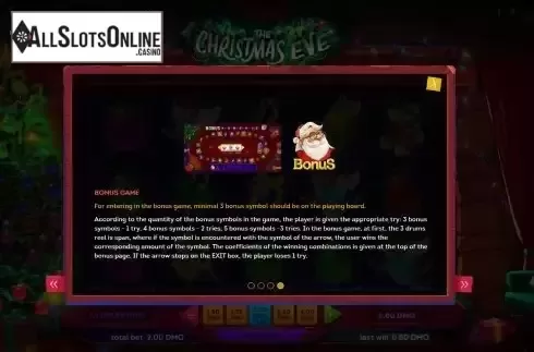 Bonus game screen
