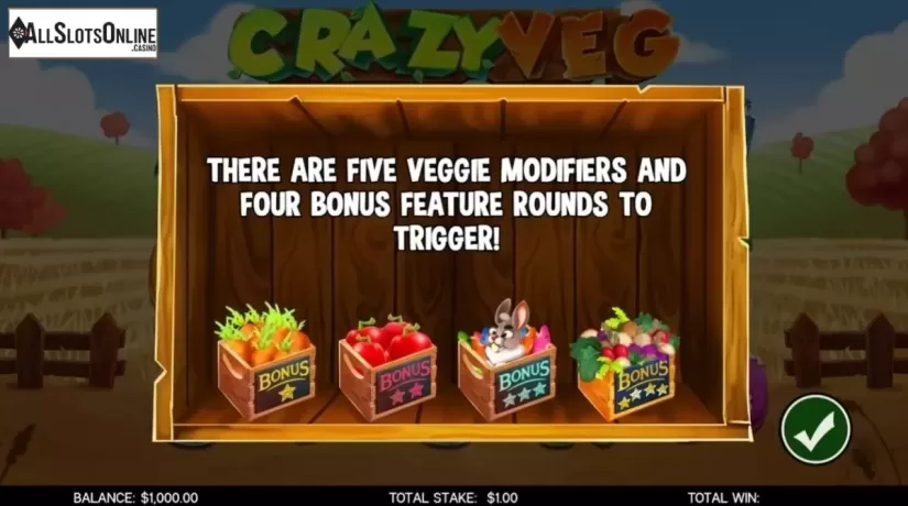 Start Screen. Crazy Veg from CORE Gaming