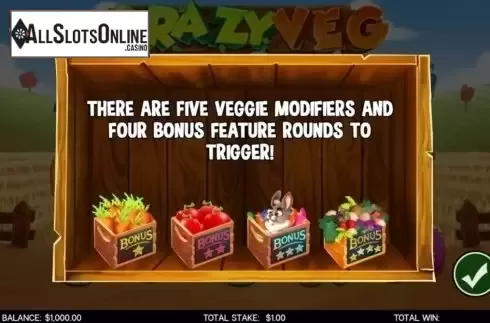 Start Screen. Crazy Veg from CORE Gaming