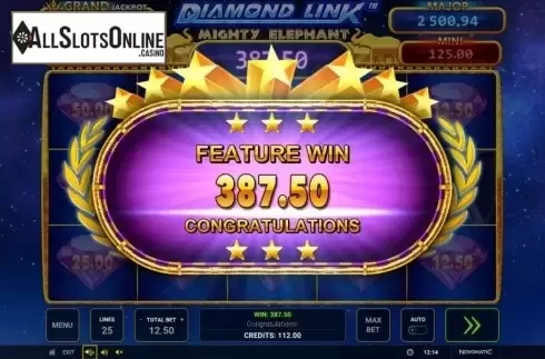 Jackpot 3. Diamond Link Mighty Elephant from Greentube