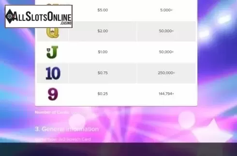 Paytable 3. Disco Disco from Bally