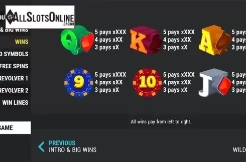 Paytable 3. Double Wild Wins from Slot Factory
