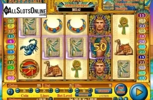 Game Workflow screen. Egyptian Dreams from Habanero
