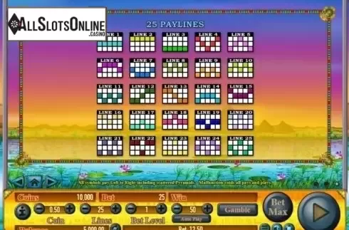 Paytable 3. Egyptian Dreams from Habanero