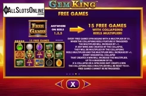 Paytable 4. Gem King from Skywind Group