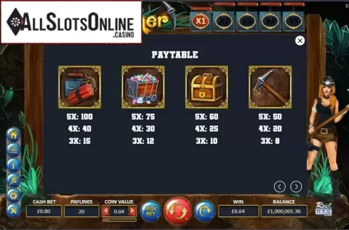 Paytable 1. Gem Miner from ReelNRG
