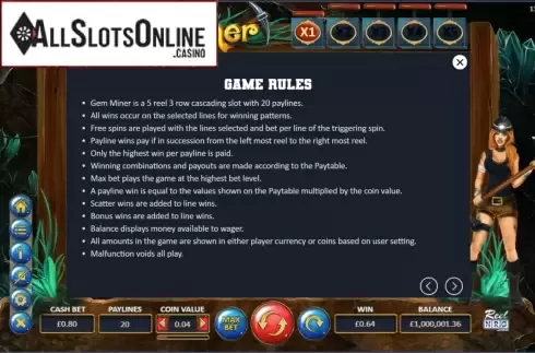 Features 1. Gem Miner from ReelNRG