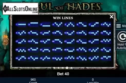 Paytable 4. Haul of Hades from Greentube