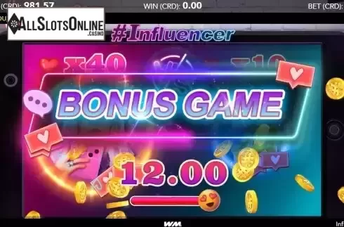 Win Bonus Game screen
