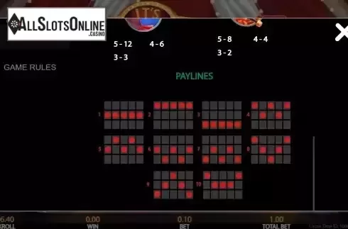 Pay Lines screen