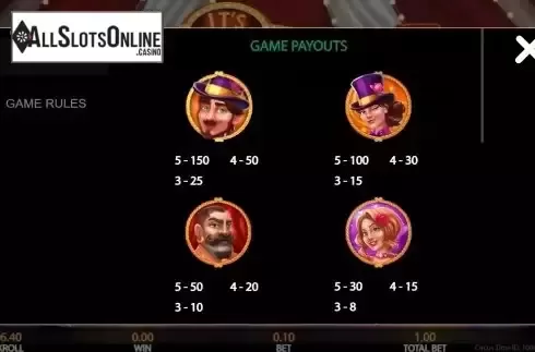 Pay Table screen
