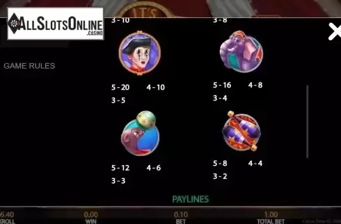 Pay Table screen 2