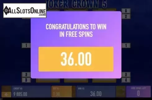 Win Free Spins screen