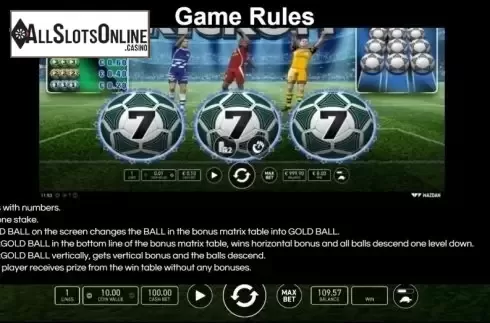 Game Rules. KickOff  from Wazdan