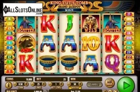 Reels screen. King Tut's Tomb from Habanero