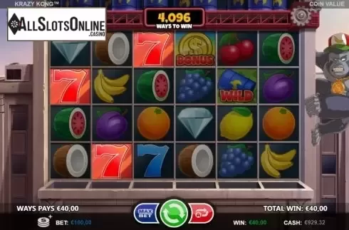 Win Screen 1. Krazy Kong from Betsson Group