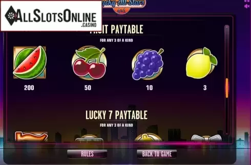 Screen7. Lucky All-Stars 4 in 1 from Bwin.Party