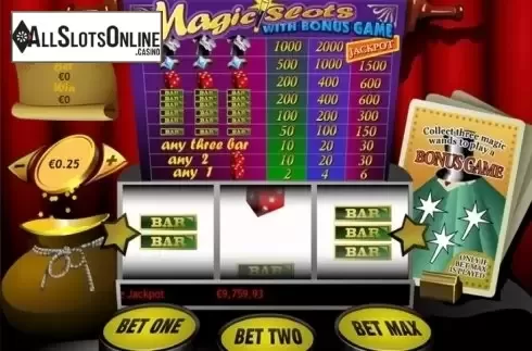 Game Workflow screen. Magic Slots from Playtech